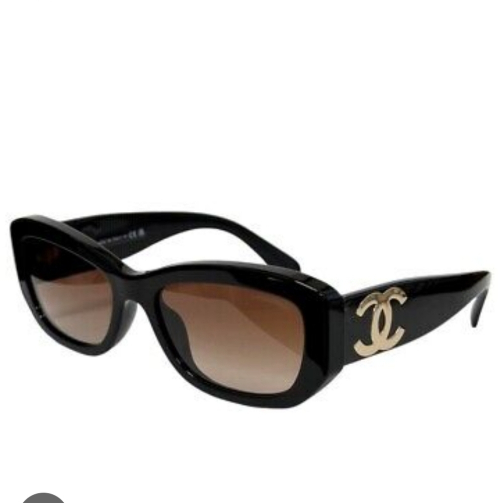 Chanel 5493-A C622/S5 Women's Black/Brown Gradient Sunglasses - Picture 3 of 16